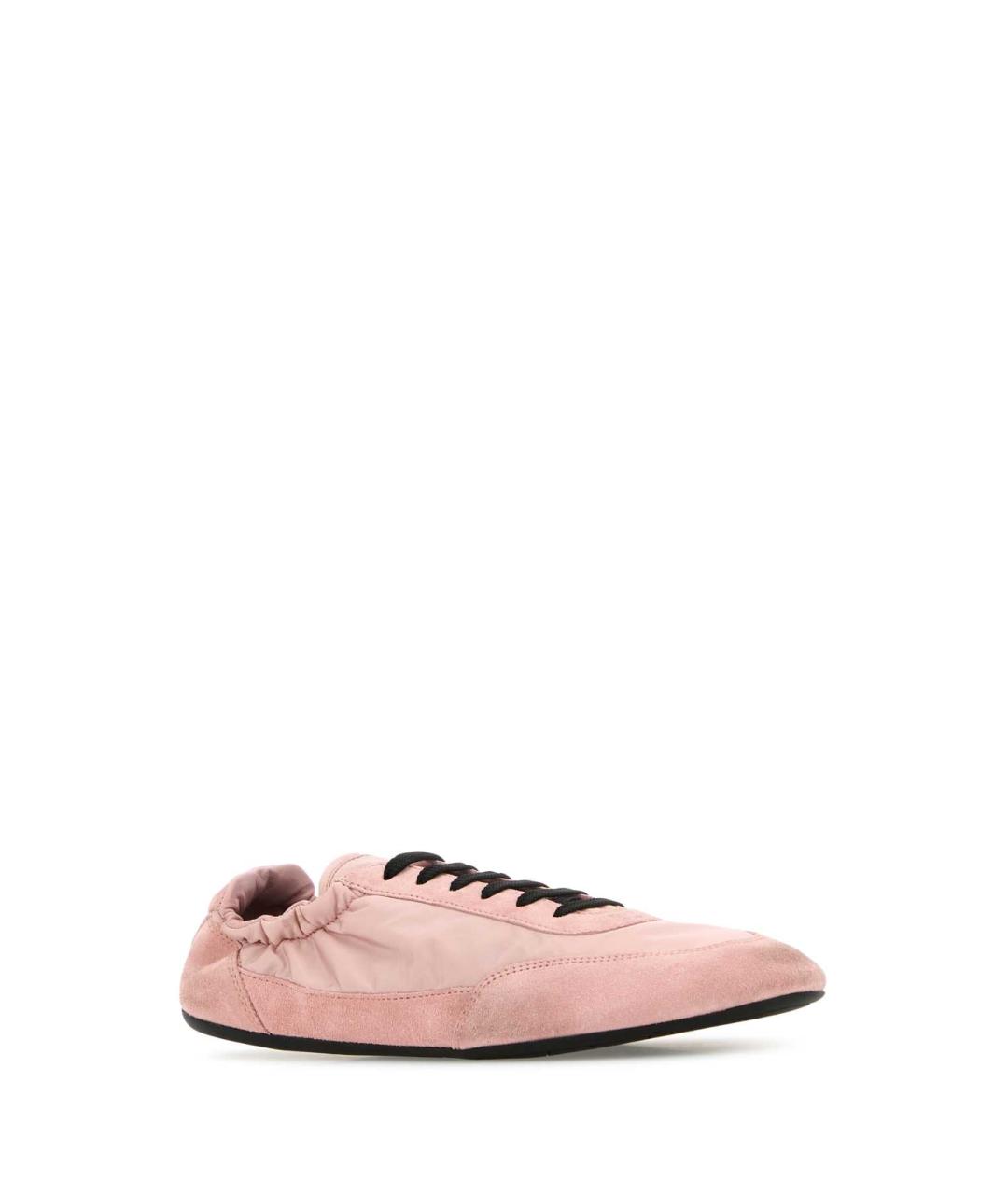 PRADA Розовые кожаные кроссовки, фото 2