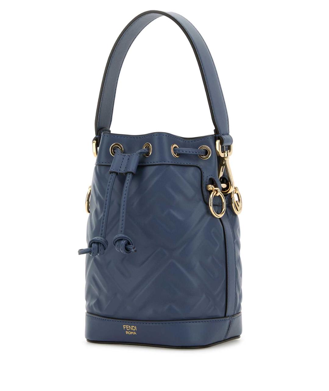 FENDI Синяя кожаная сумка тоут, фото 2