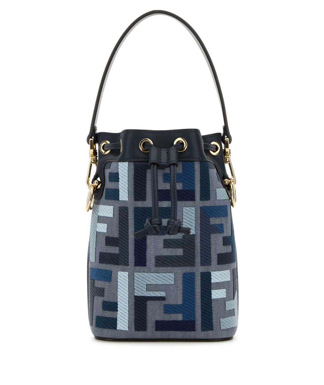FENDI Синяя тканевая сумка тоут, фото 1