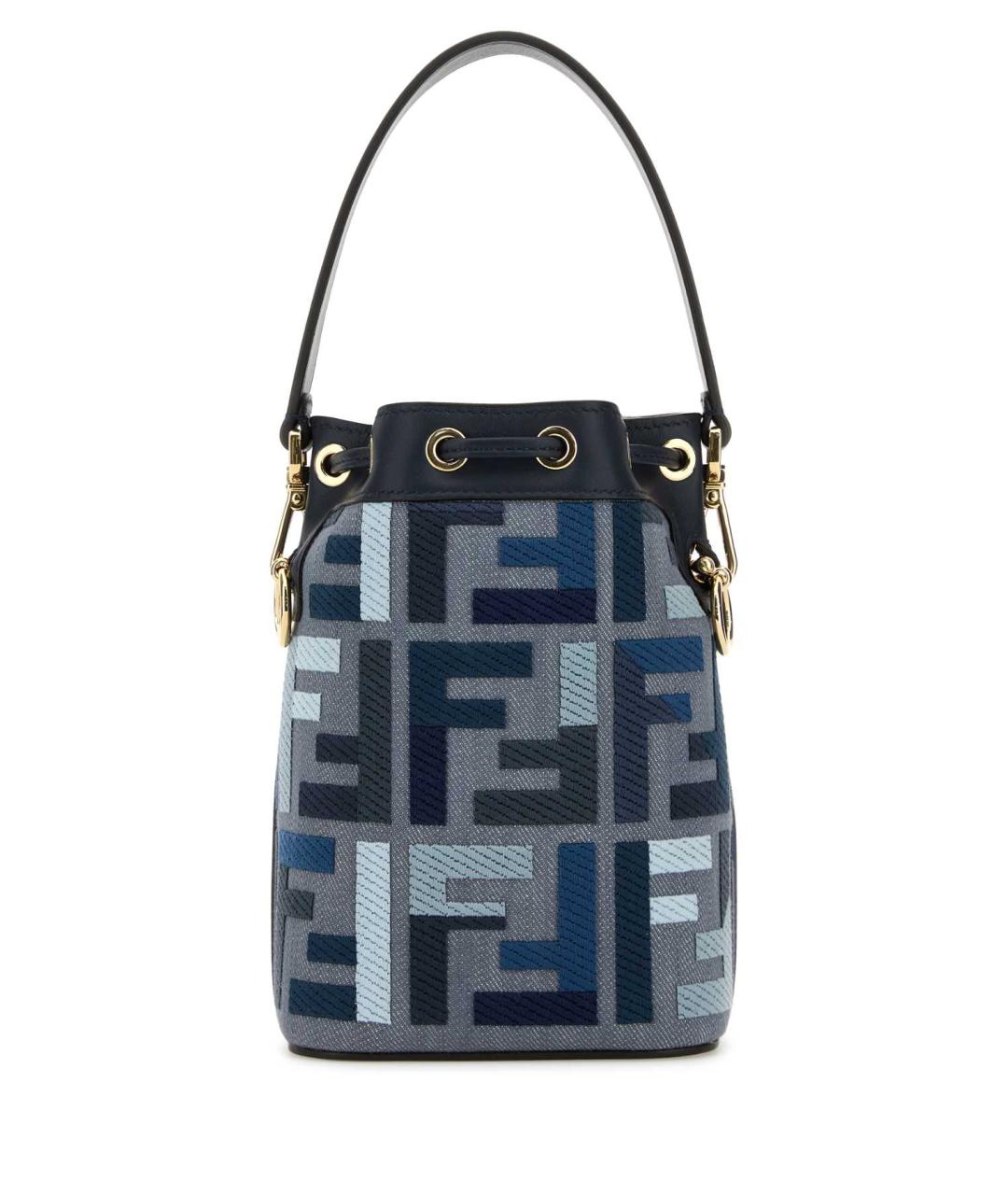 FENDI Синяя тканевая сумка тоут, фото 3