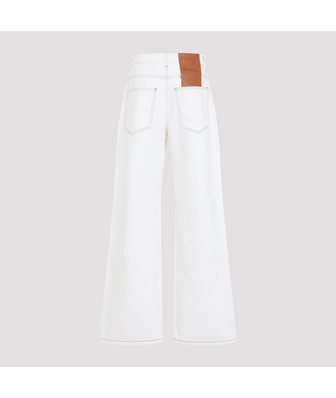 JACQUEMUS Белые хлопковые прямые джинсы, фото 3