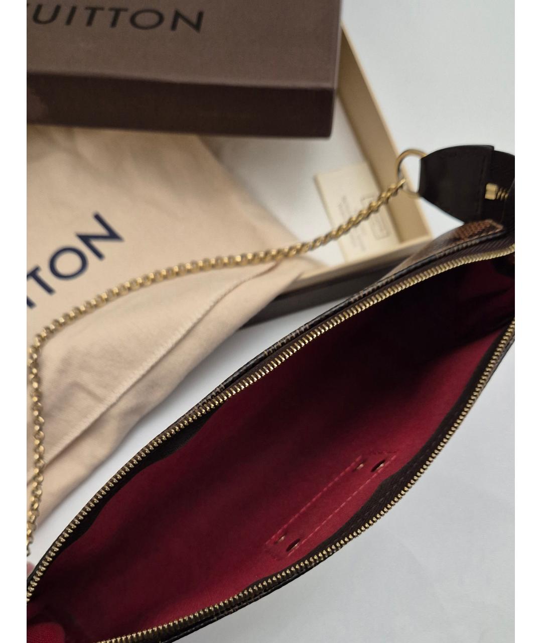 LOUIS VUITTON Коричневая кожаная сумка через плечо, фото 4