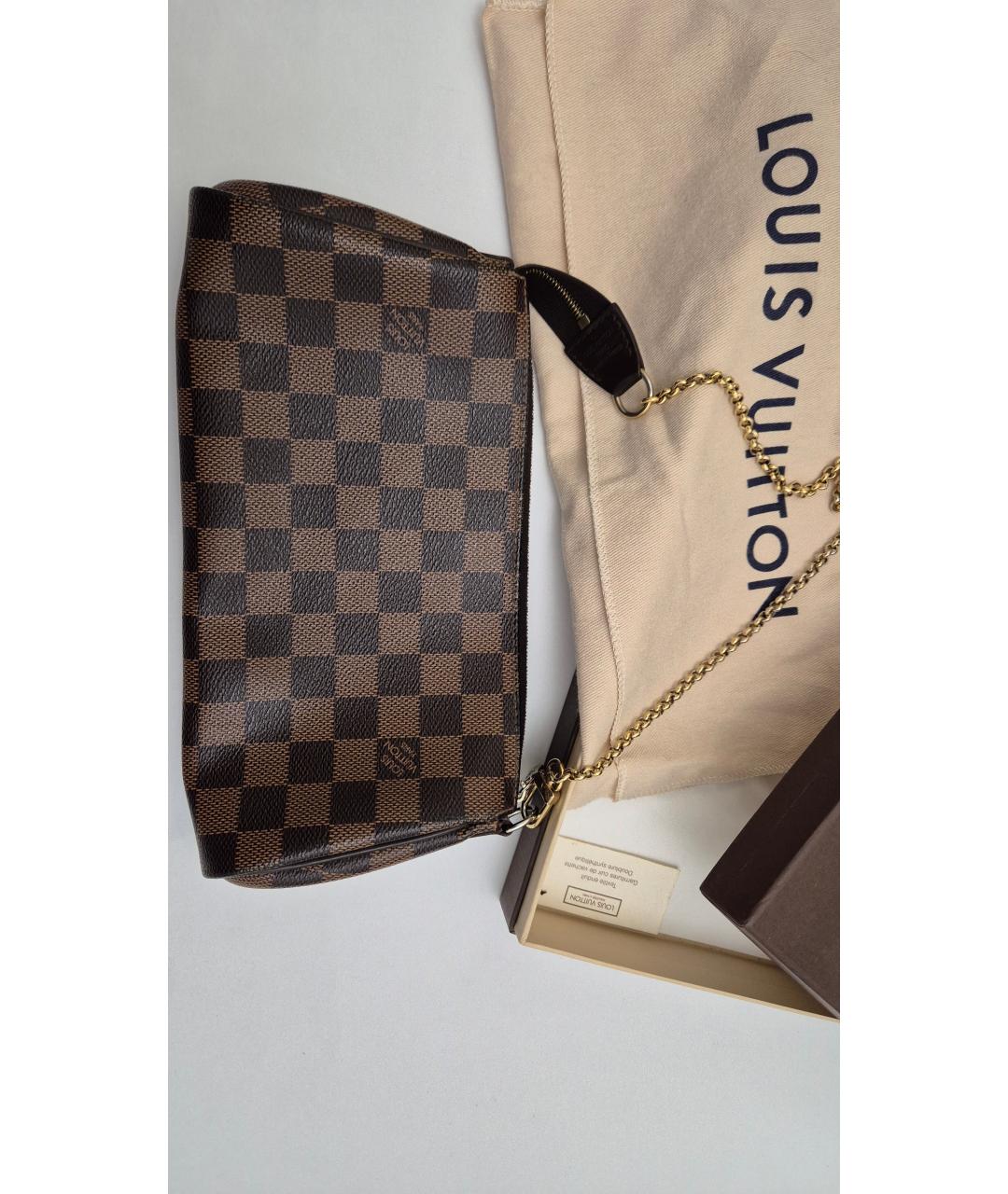 LOUIS VUITTON Коричневая кожаная сумка через плечо, фото 3