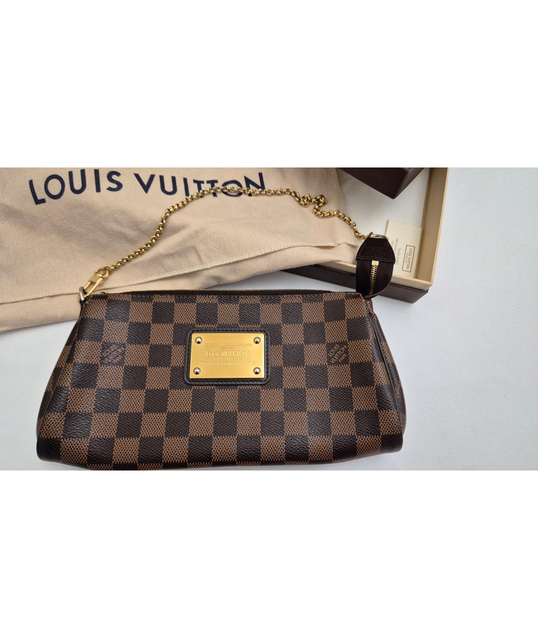 LOUIS VUITTON Коричневая кожаная сумка через плечо, фото 5