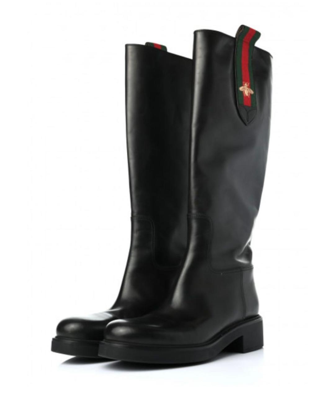 GUCCI Черные кожаные сапоги, фото 8