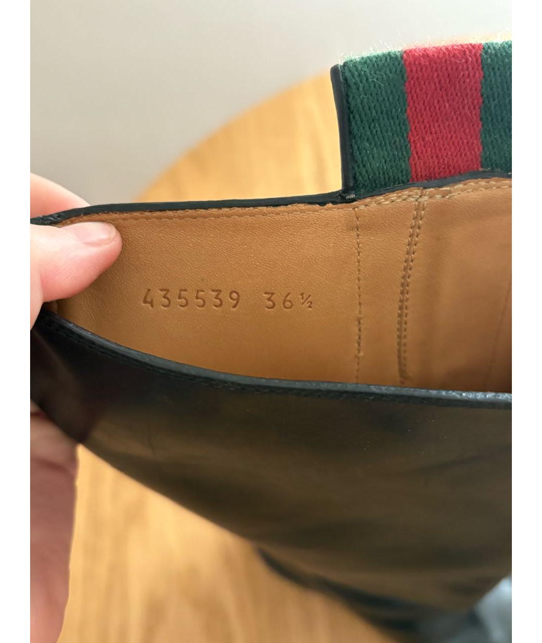 GUCCI Черные кожаные сапоги, фото 6