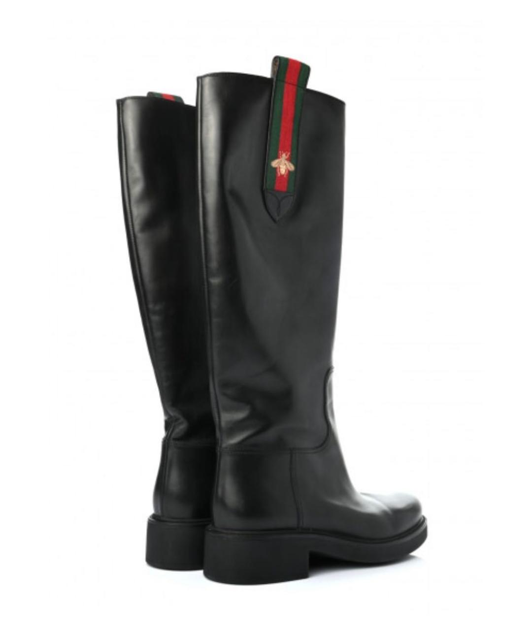 GUCCI Черные кожаные сапоги, фото 7