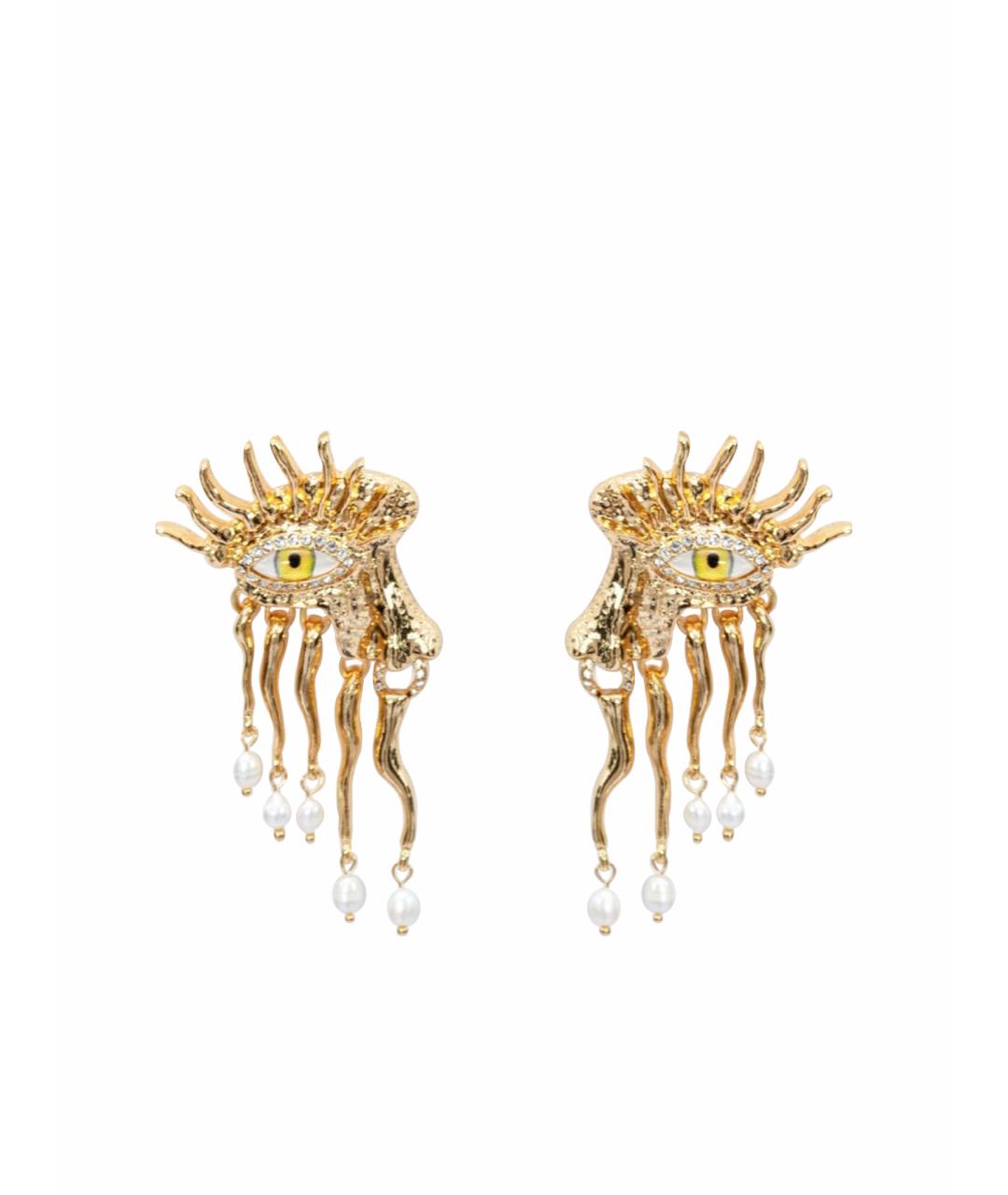 SCHIAPARELLI Золотые латунные серьги, фото 1