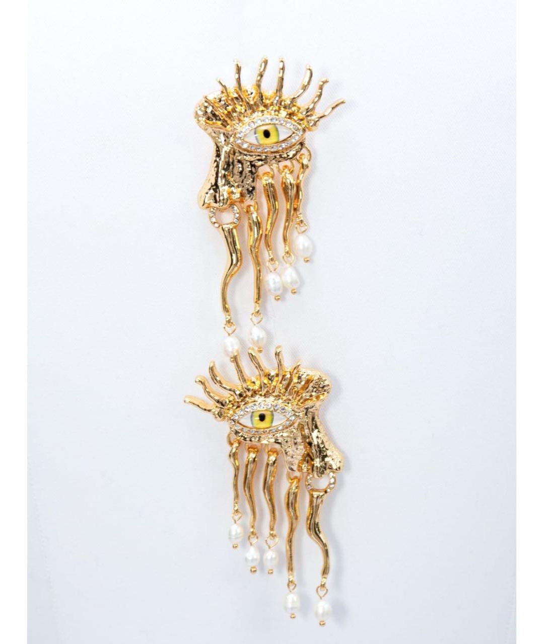 SCHIAPARELLI Золотые латунные серьги, фото 4