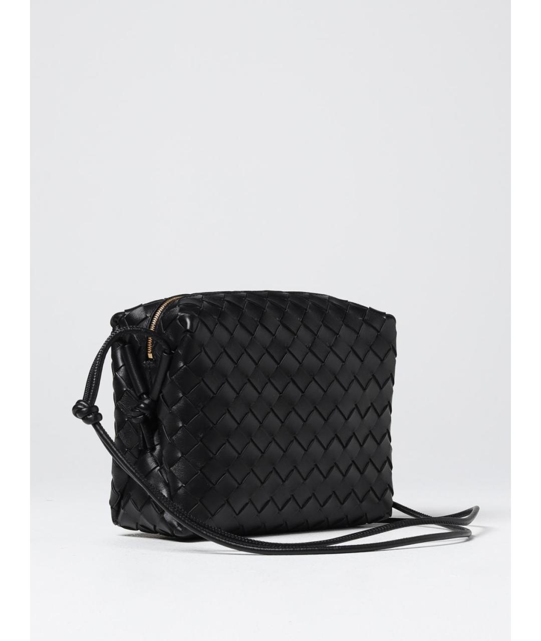 BOTTEGA VENETA Черная кожаная сумка через плечо, фото 3