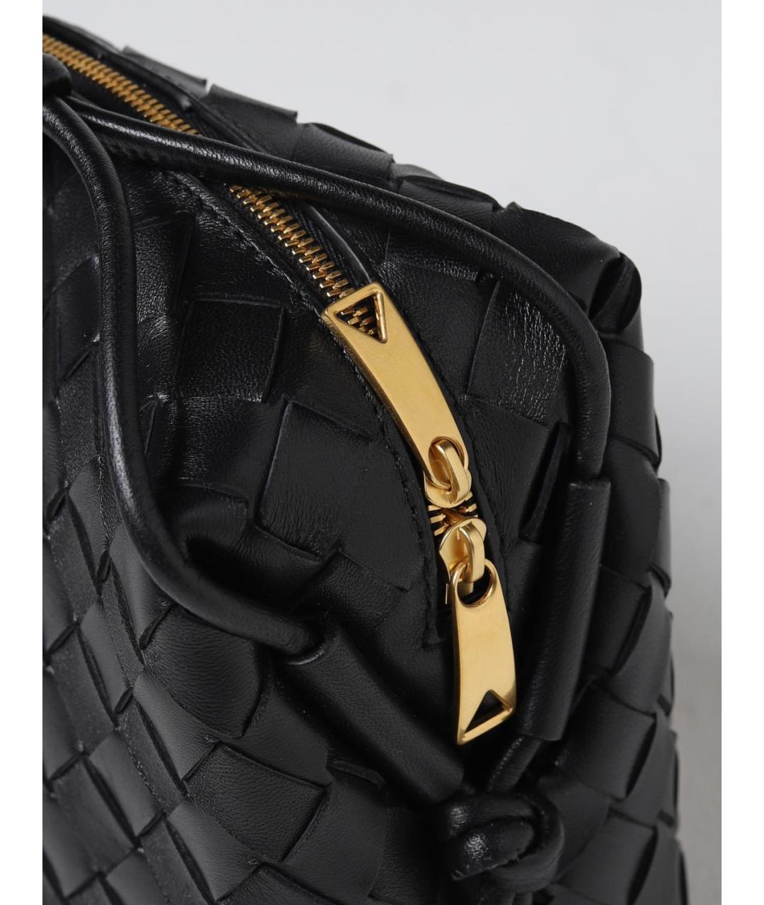 BOTTEGA VENETA Черная кожаная сумка через плечо, фото 4
