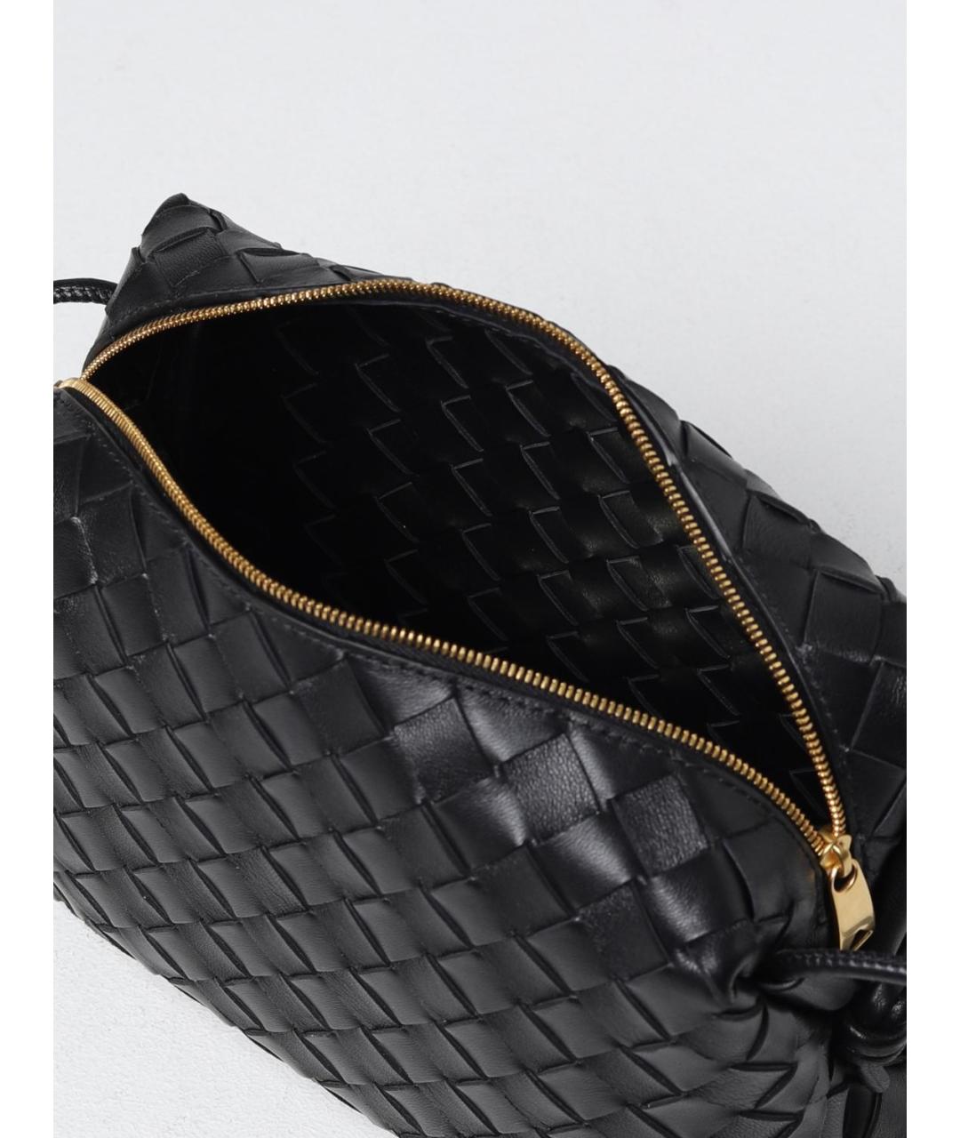 BOTTEGA VENETA Черная кожаная сумка через плечо, фото 5