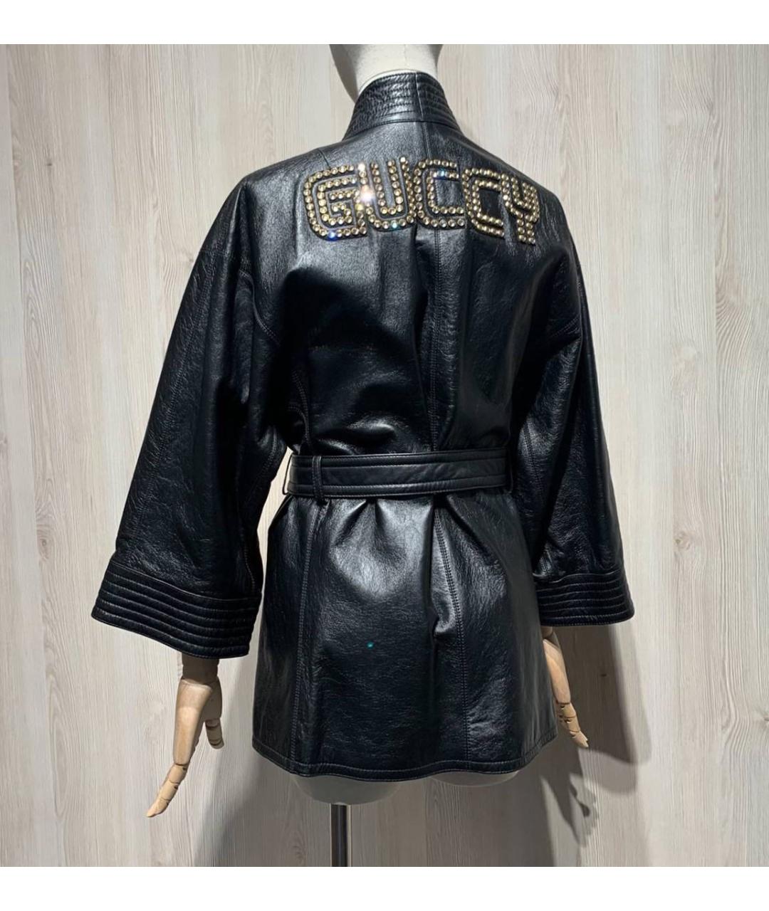 GUCCI Черная кожаная куртка, фото 2