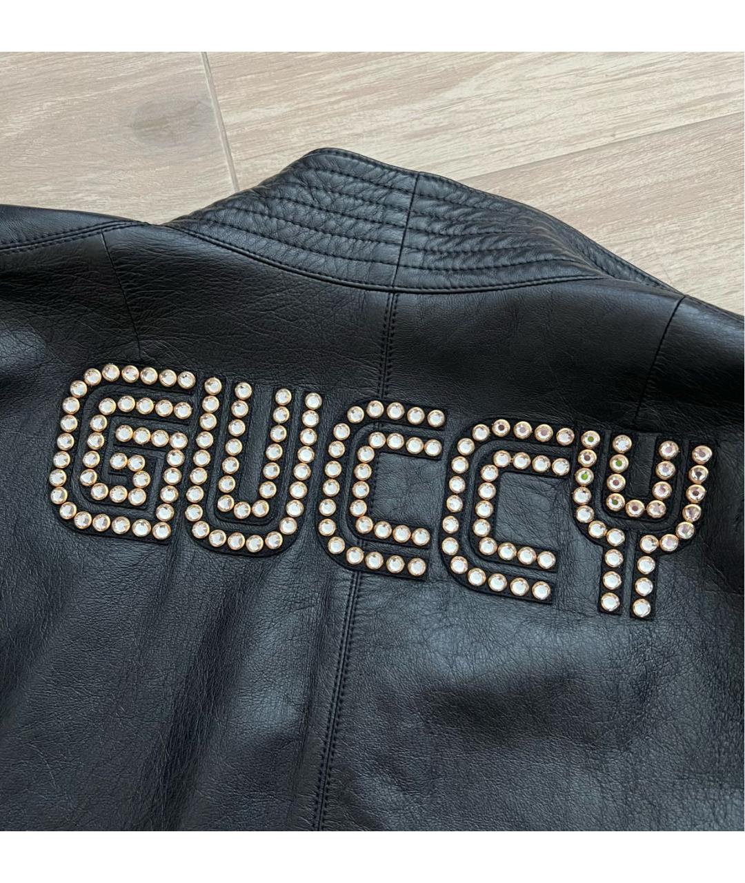 GUCCI Черная кожаная куртка, фото 4