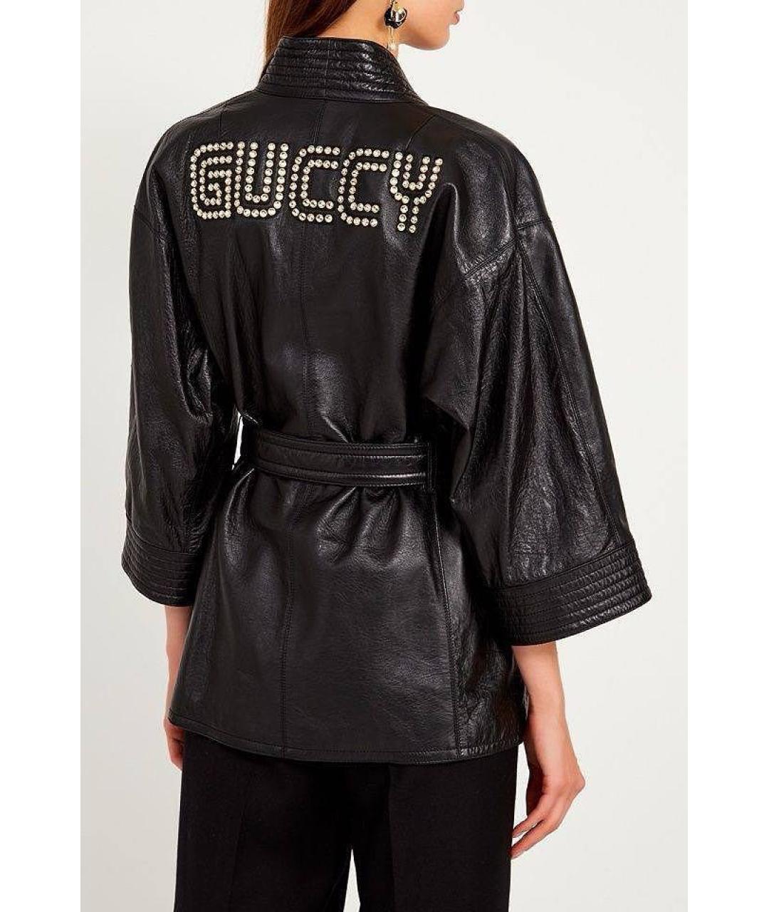 GUCCI Черная кожаная куртка, фото 3