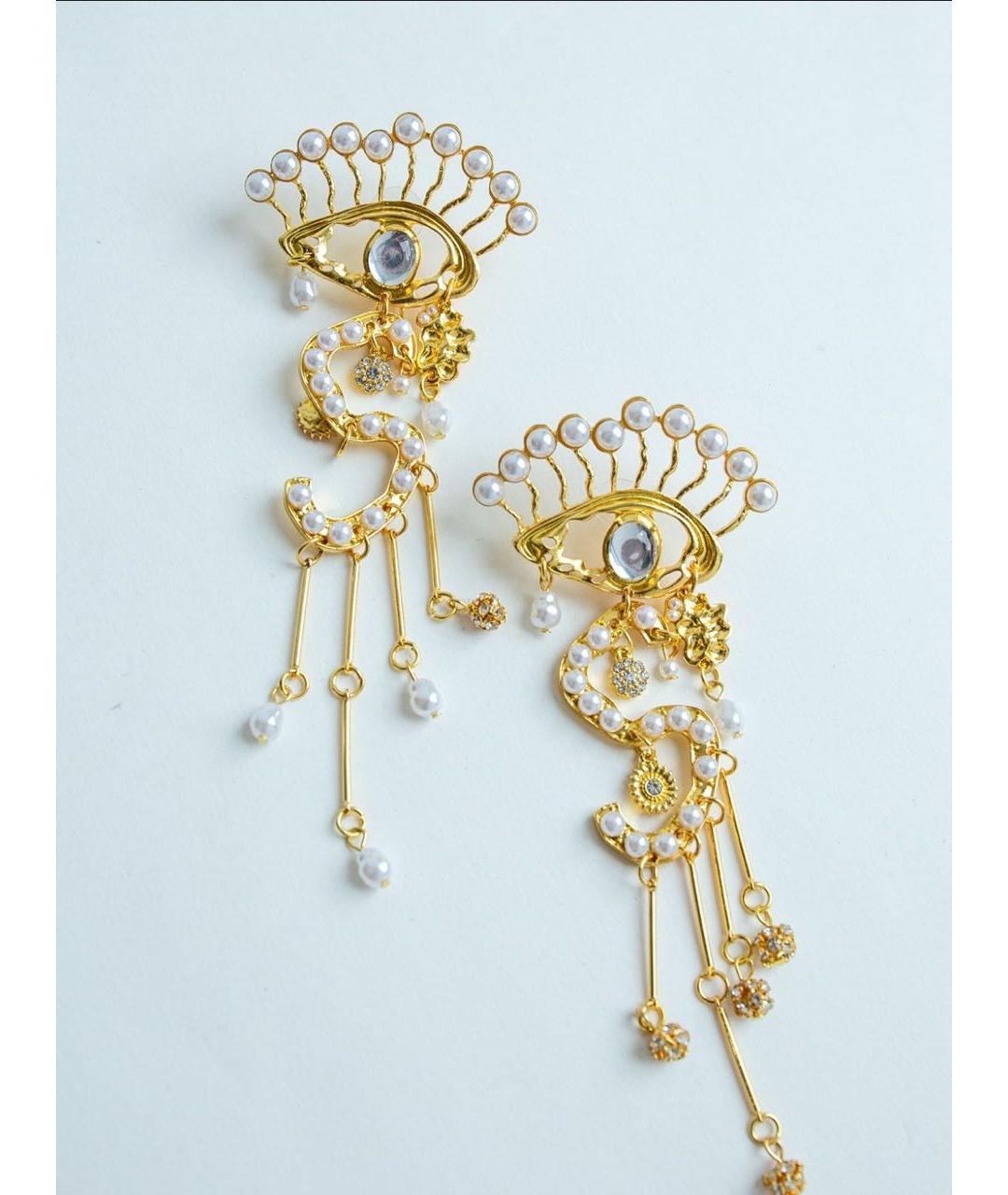 SCHIAPARELLI Золотые латунные серьги, фото 4