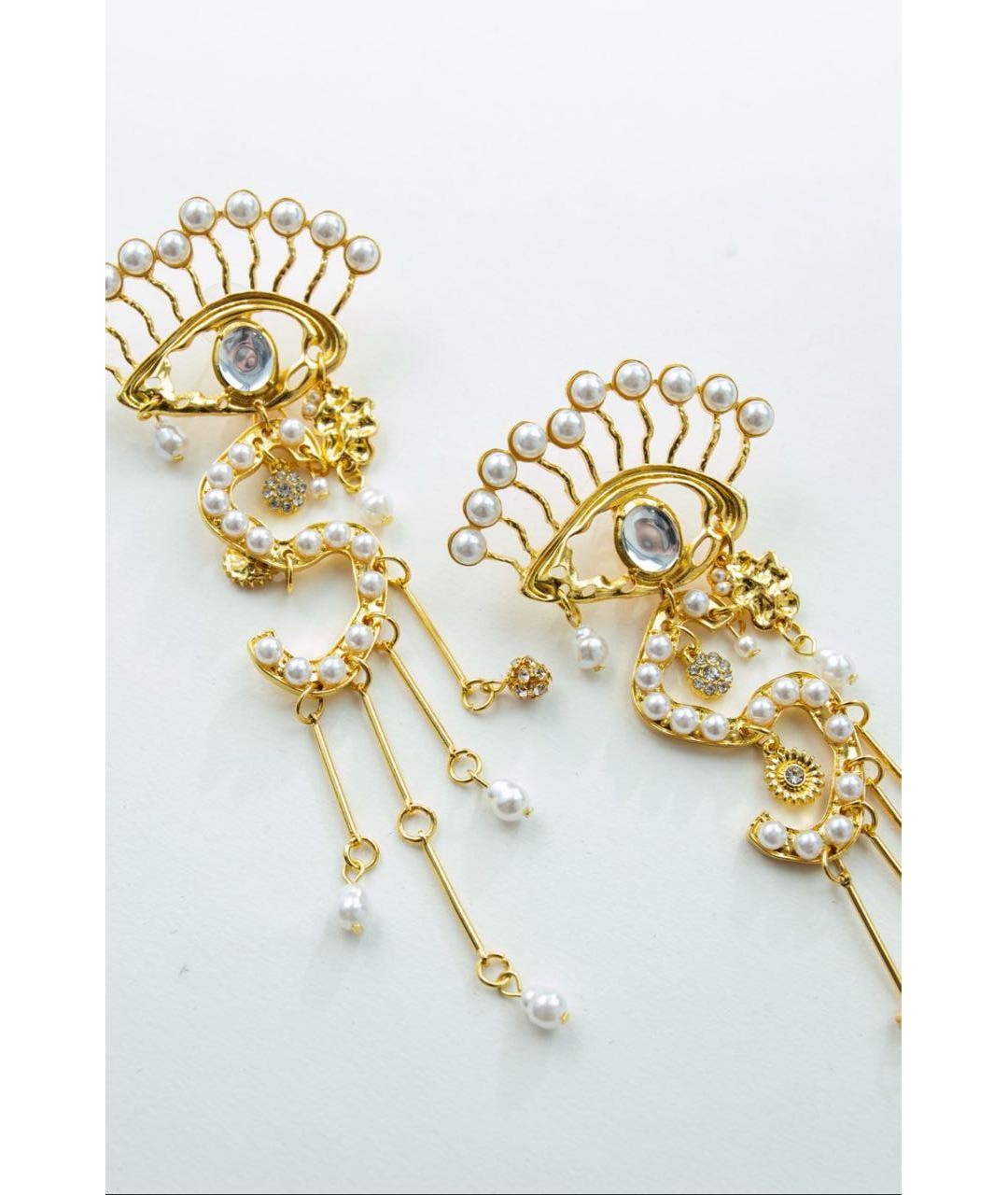 SCHIAPARELLI Золотые латунные серьги, фото 2