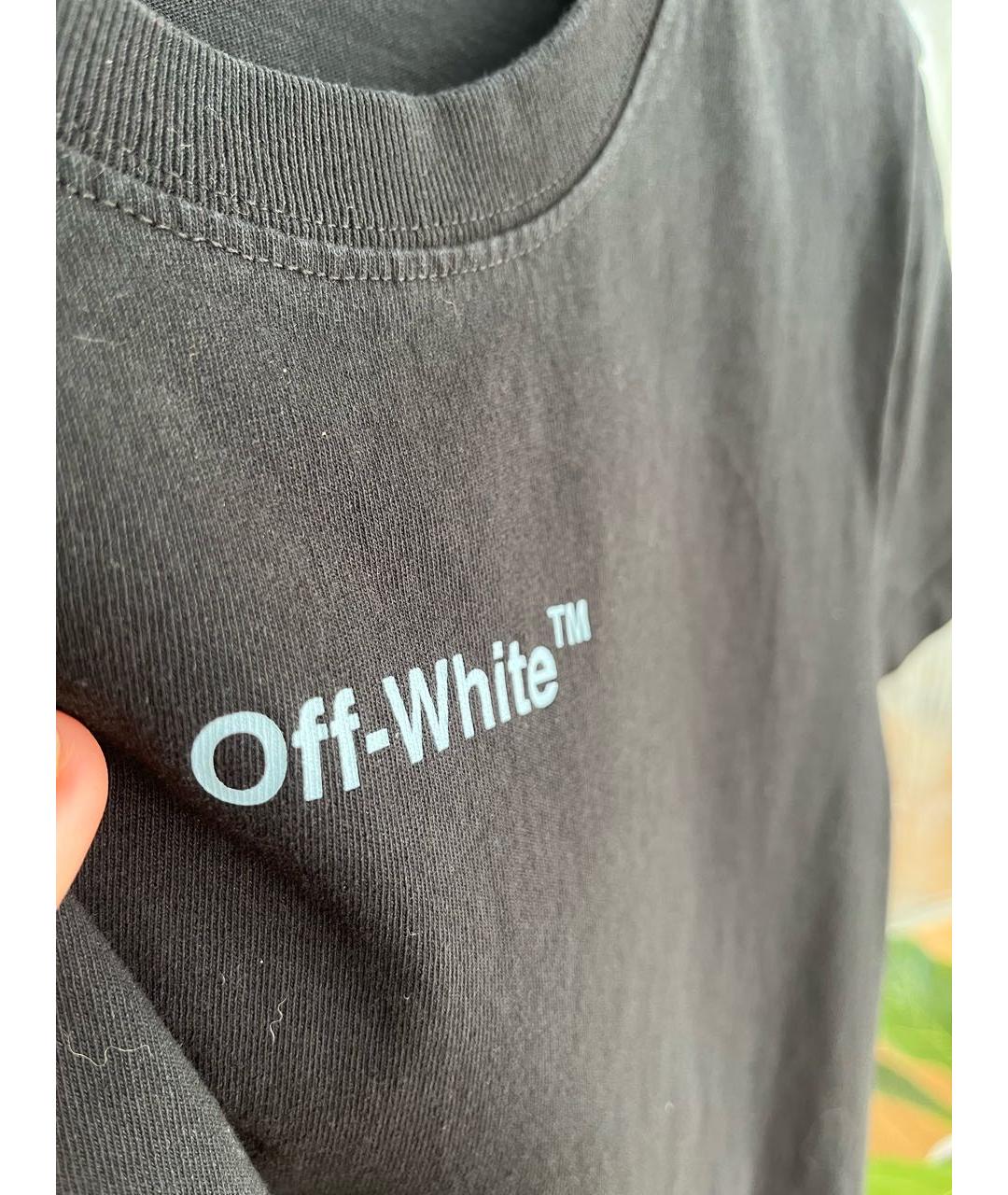 OFF-WHITE Черная хлопковая футболка, фото 4