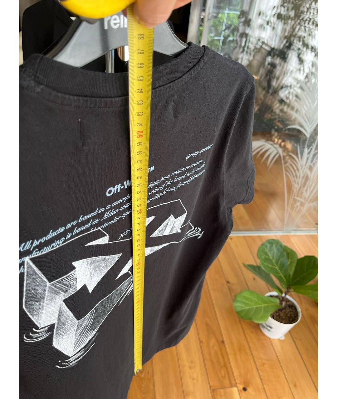 OFF-WHITE Черная хлопковая футболка, фото 7