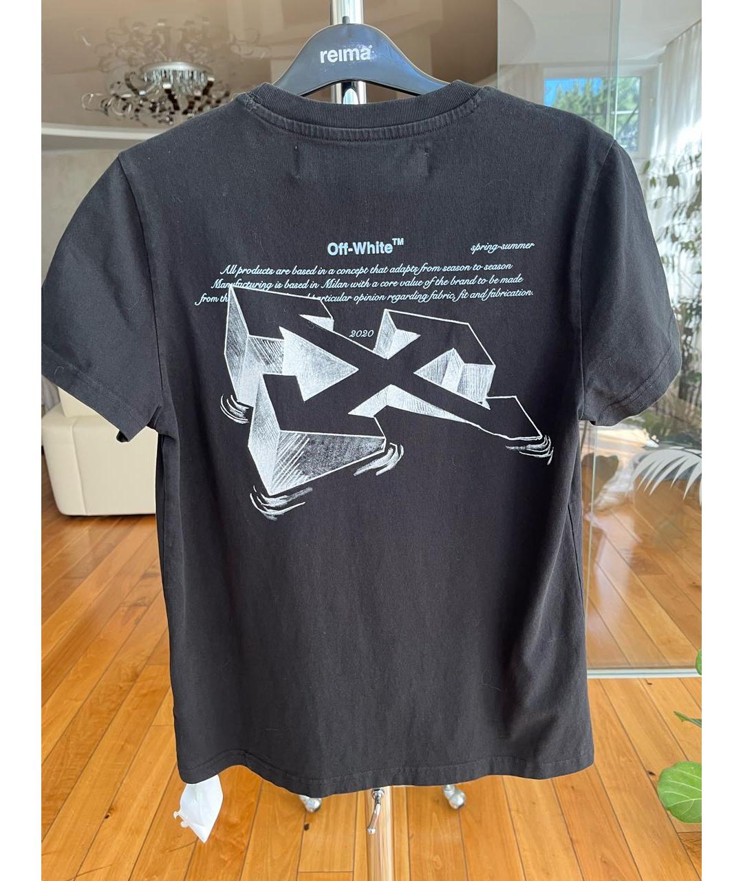 OFF-WHITE Черная хлопковая футболка, фото 2