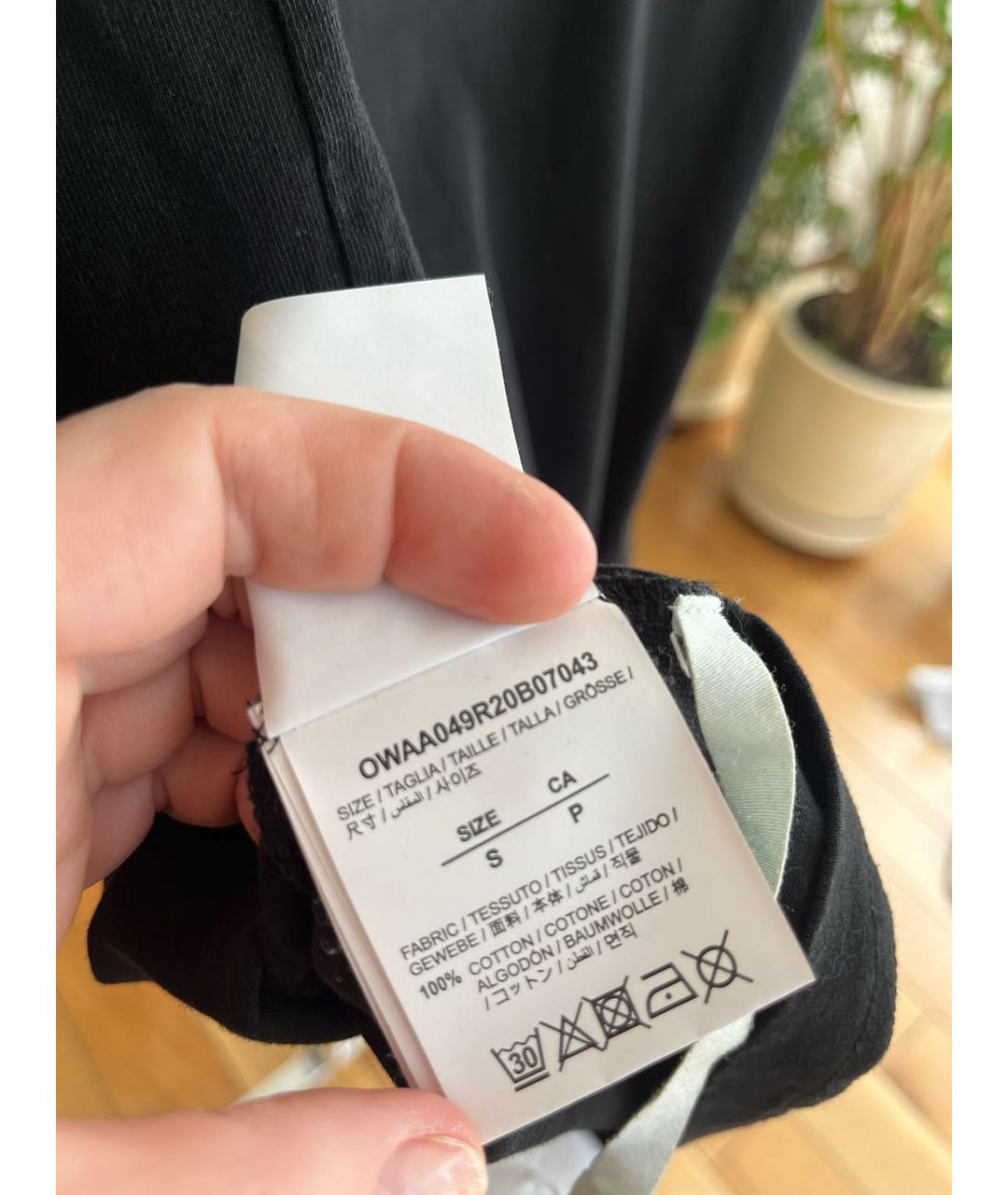 OFF-WHITE Черная хлопковая футболка, фото 8