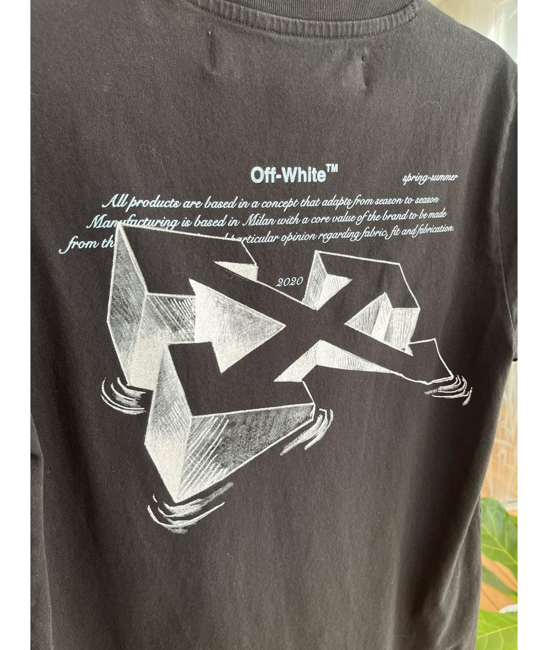 OFF-WHITE Черная хлопковая футболка, фото 5