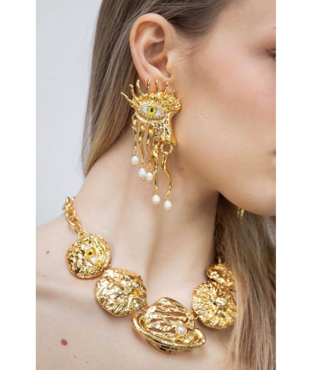 SCHIAPARELLI Золотое латунное колье, фото 3