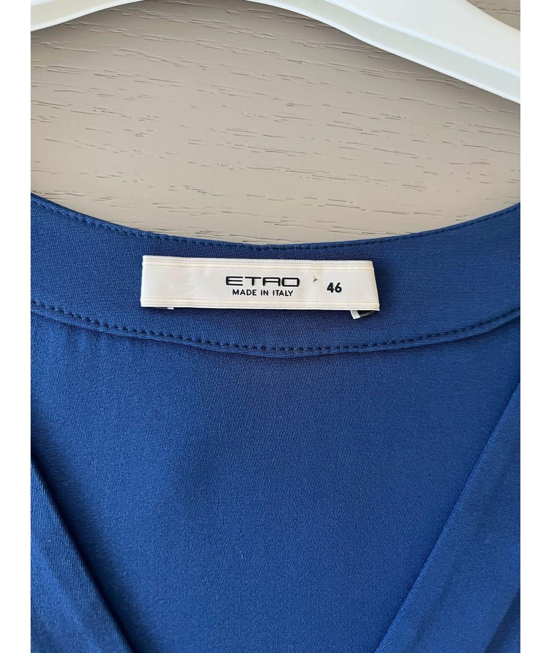 ETRO Синяя шелковая блузы, фото 3