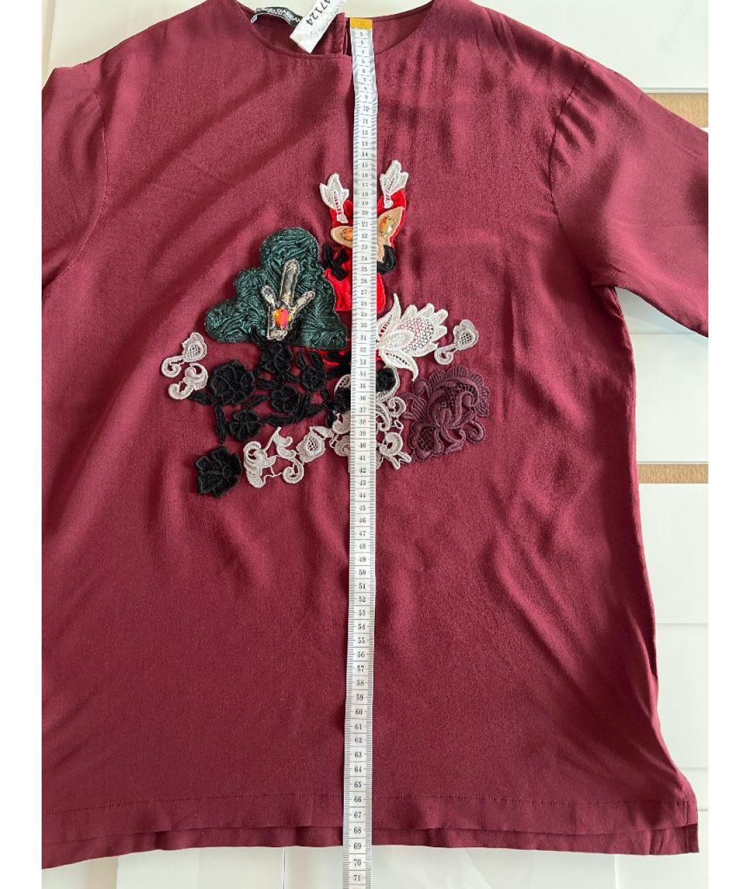 DOLCE&GABBANA Бордовая шелковая блузы, фото 5