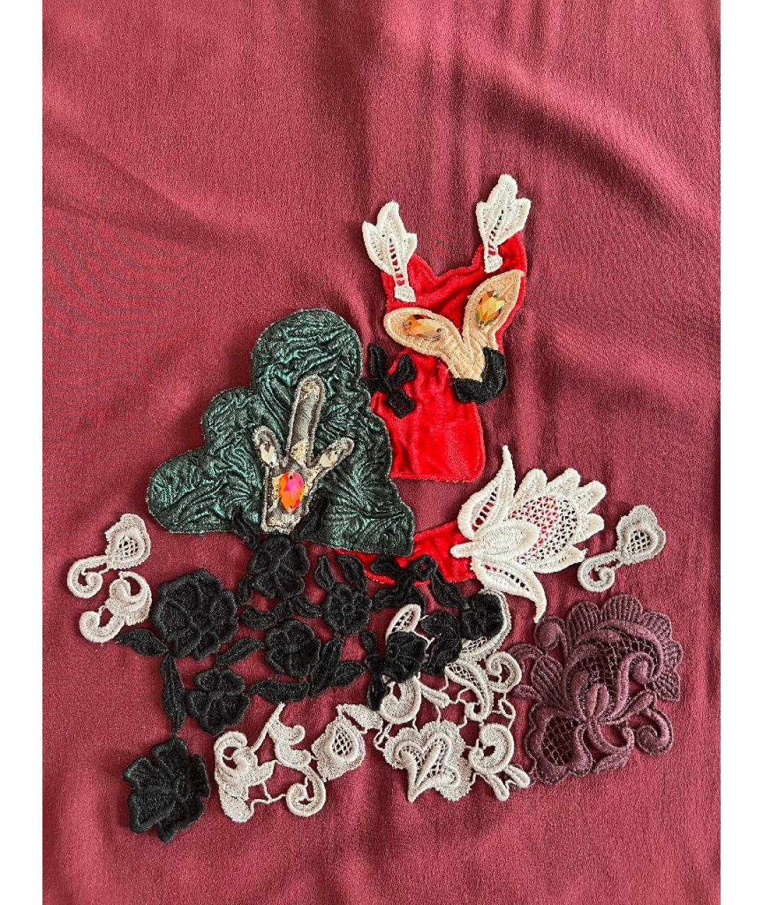 DOLCE&GABBANA Бордовая шелковая блузы, фото 4