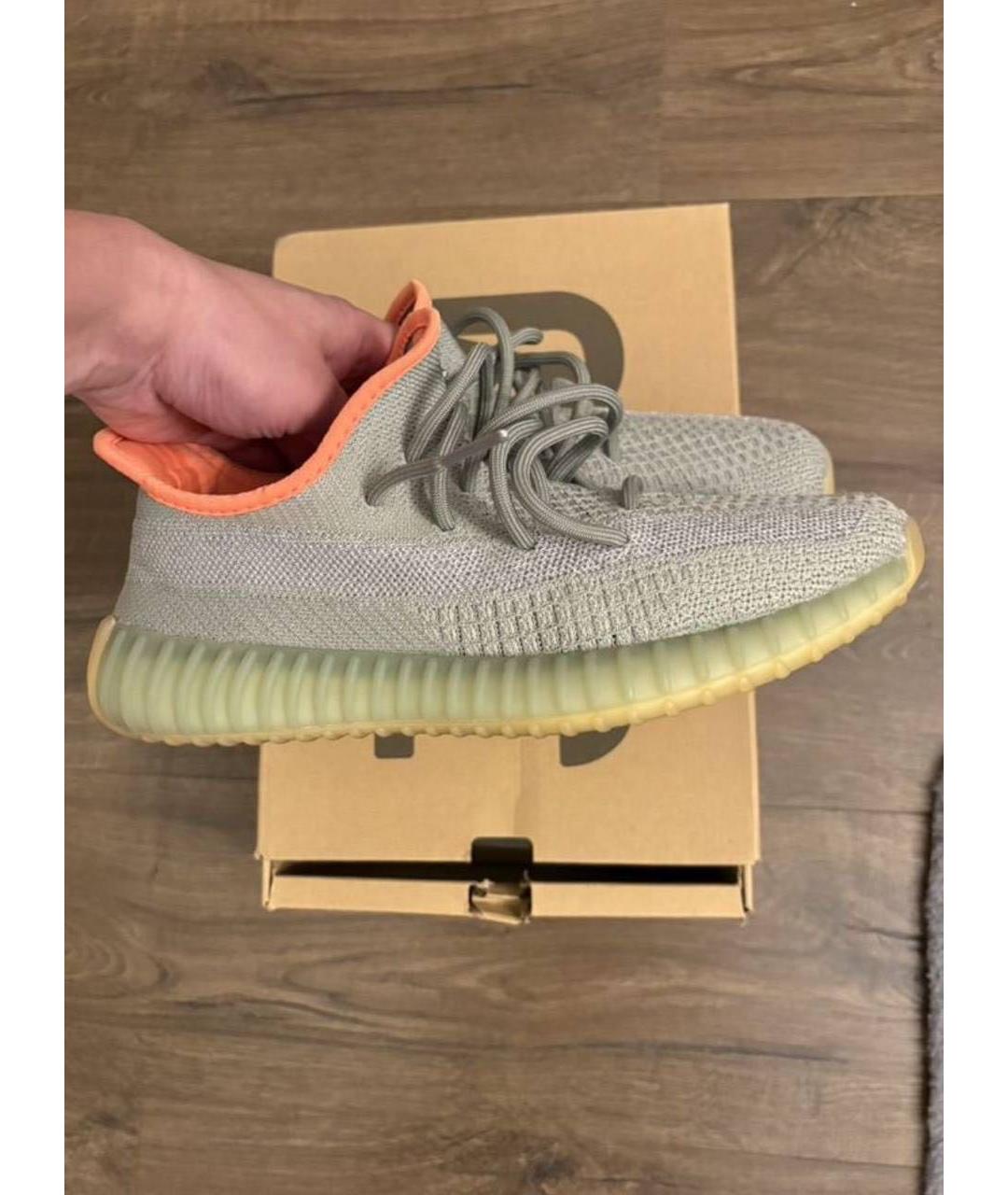 ADIDAS YEEZY Серые синтетические низкие кроссовки / кеды, фото 4