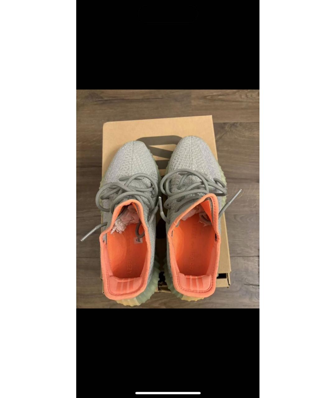 ADIDAS YEEZY Серые синтетические низкие кроссовки / кеды, фото 2