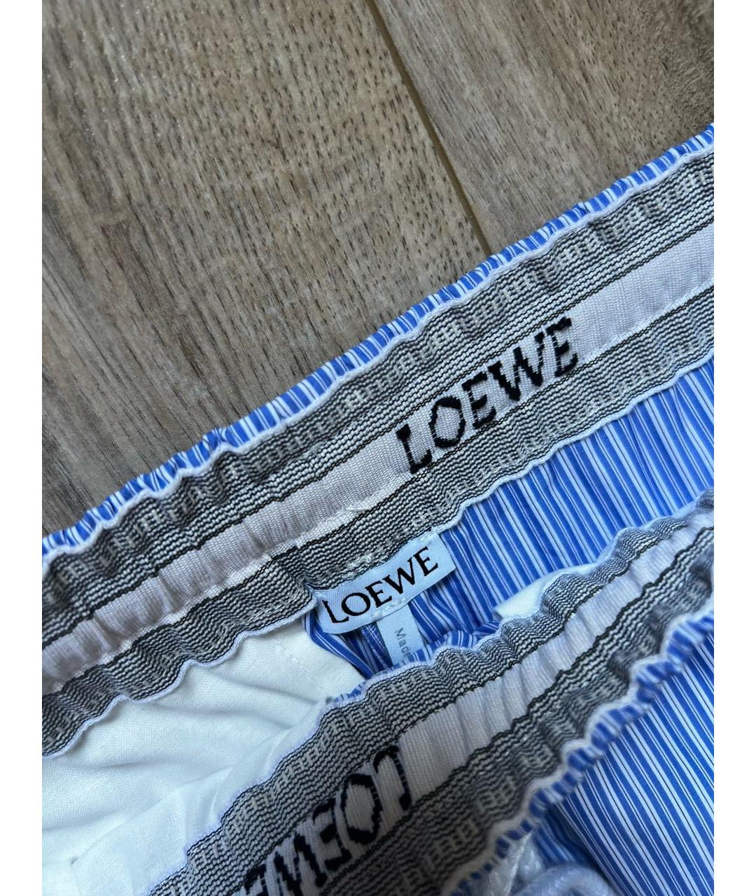 LOEWE Синие хлопковые прямые брюки, фото 3