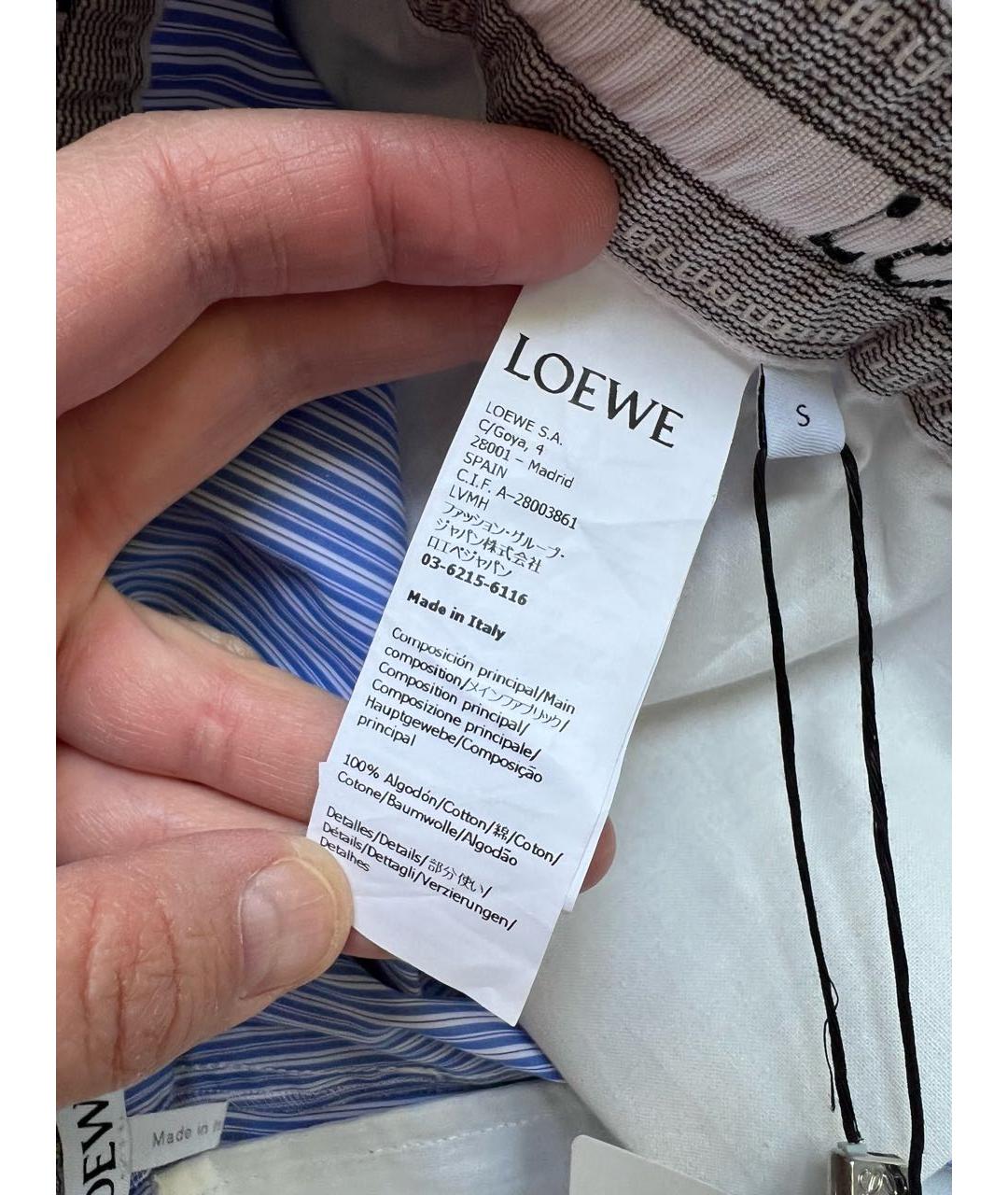 LOEWE Синие хлопковые прямые брюки, фото 5