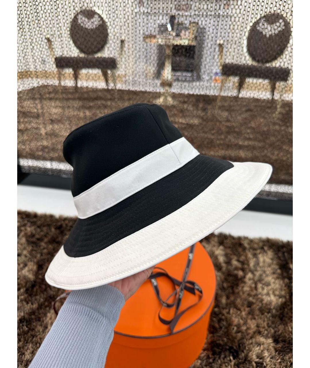 HERMES Черная хлопковая шляпа, фото 5