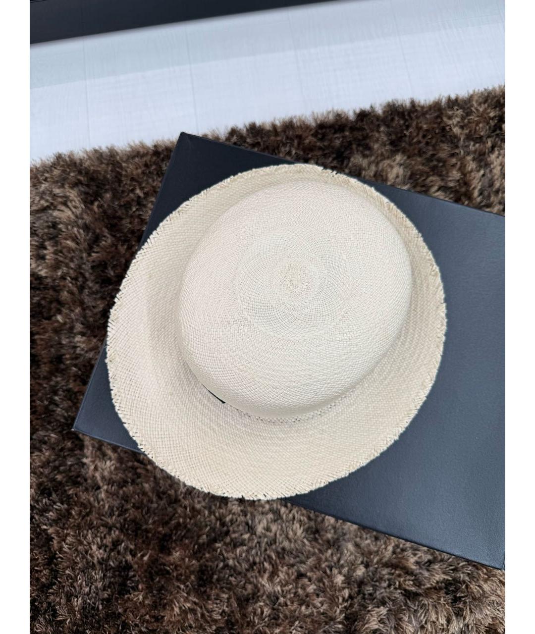 CHANEL Бежевая соломенная шляпа, фото 2