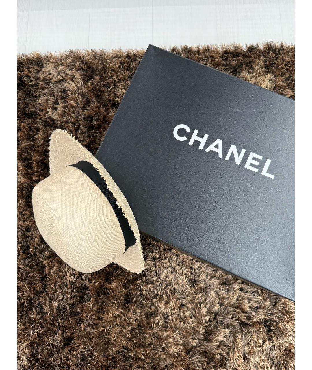CHANEL Бежевая соломенная шляпа, фото 7