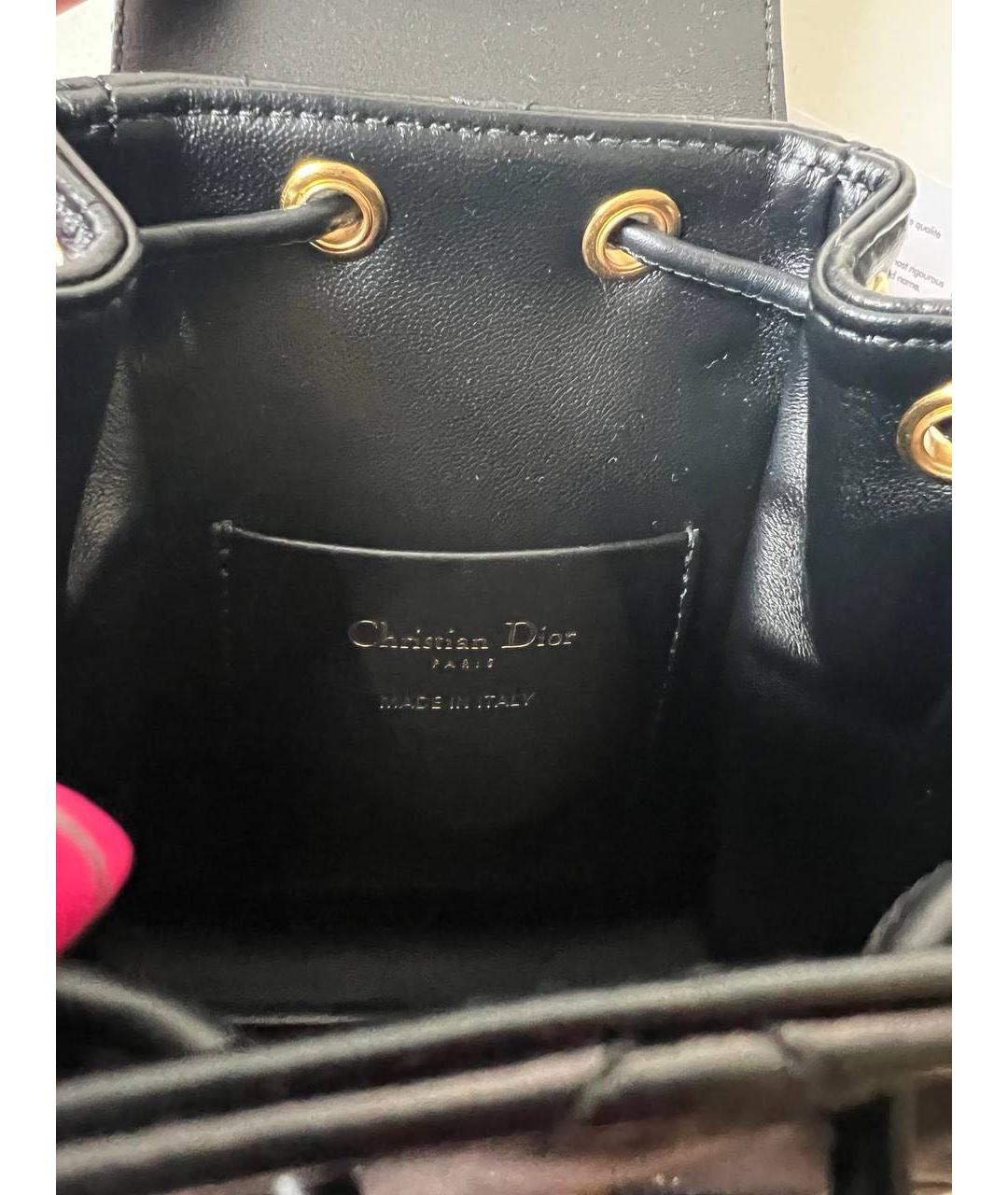 CHRISTIAN DIOR Черный кожаный рюкзак, фото 6
