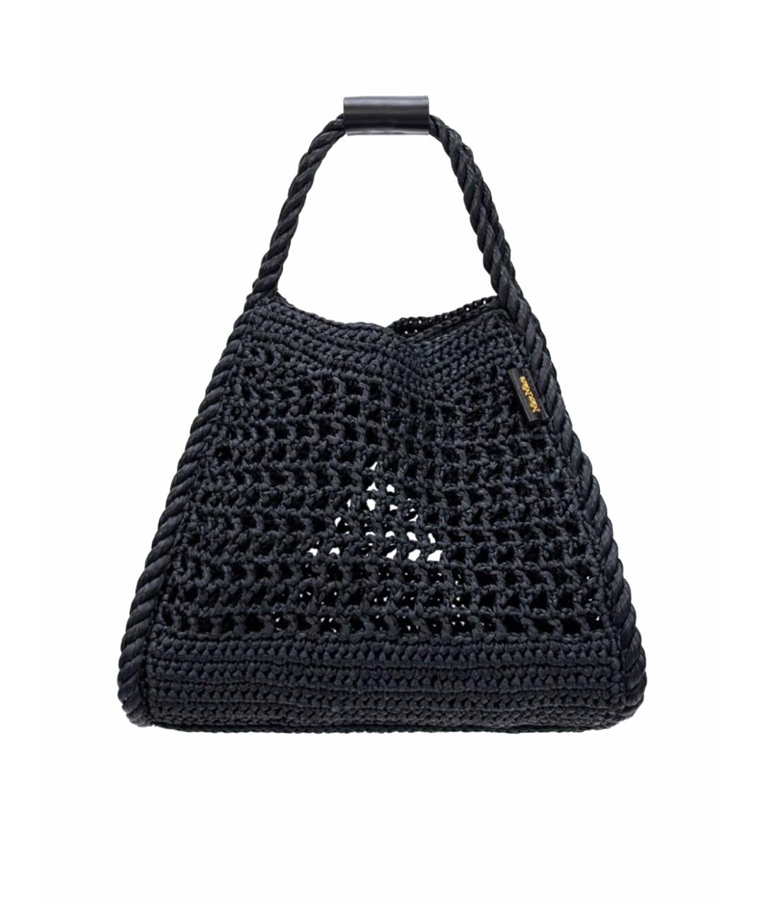 MAX MARA Черная пелетеная пляжная сумка, фото 1