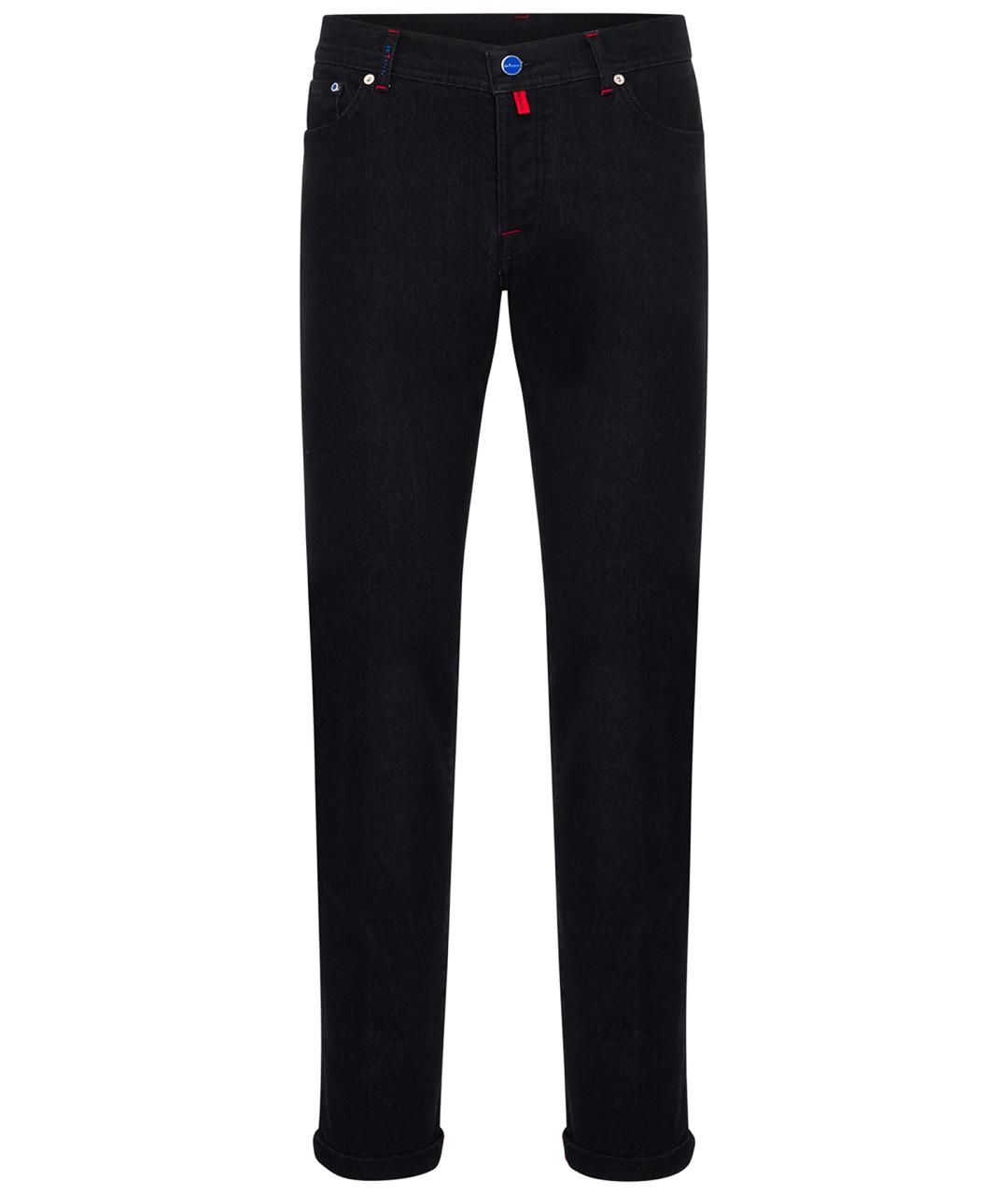 KITON Черные хлопко-полиэстеровые прямые джинсы, фото 1