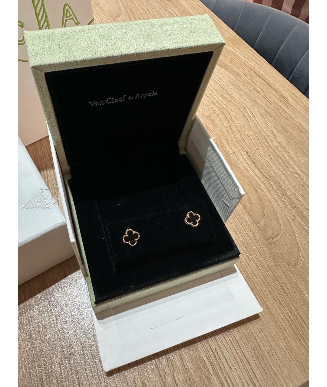 VAN CLEEF & ARPELS Черные серьги из желтого золота, фото 2