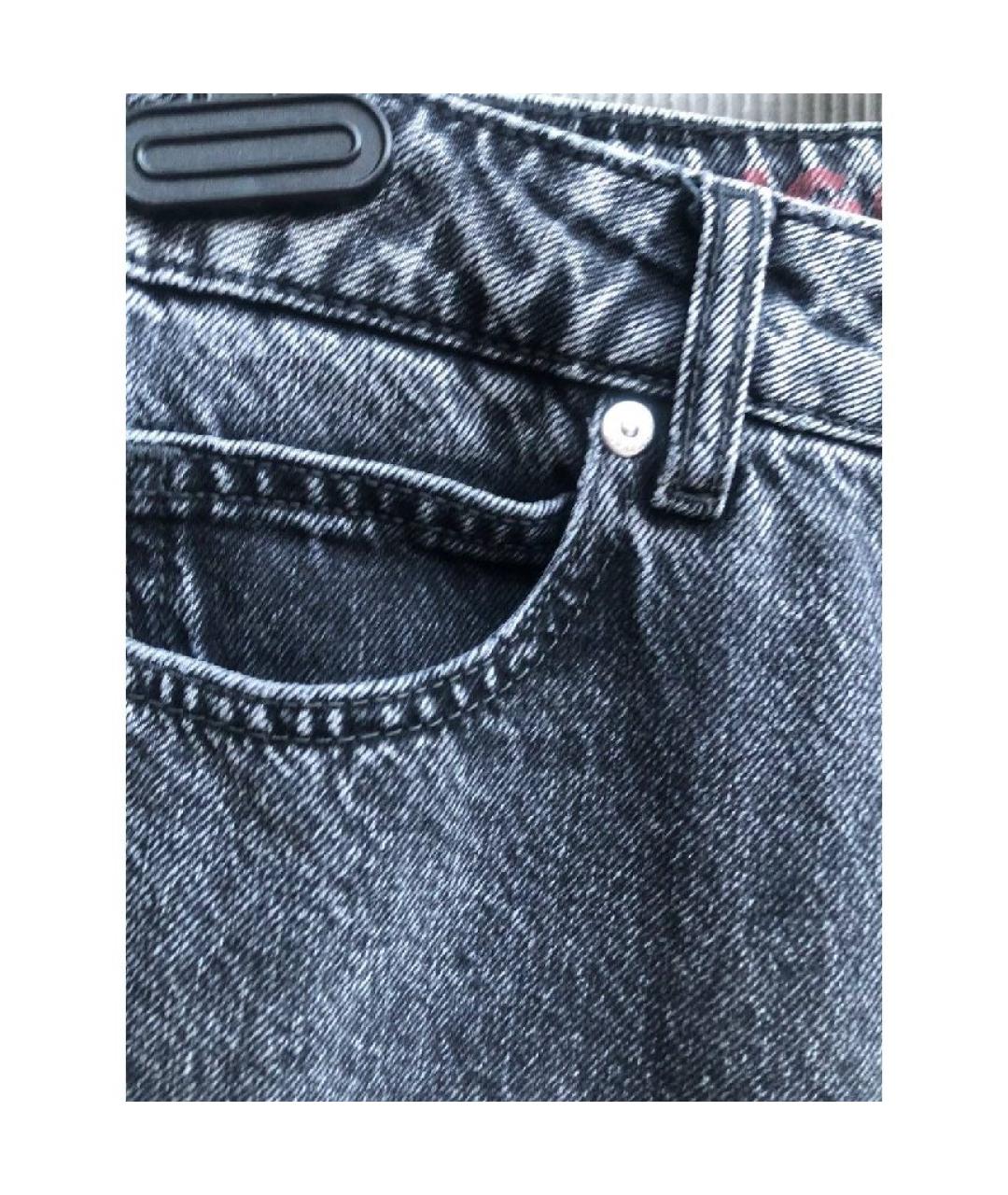 HUGO BOSS Антрацитовые хлопко-эластановые прямые джинсы, фото 6
