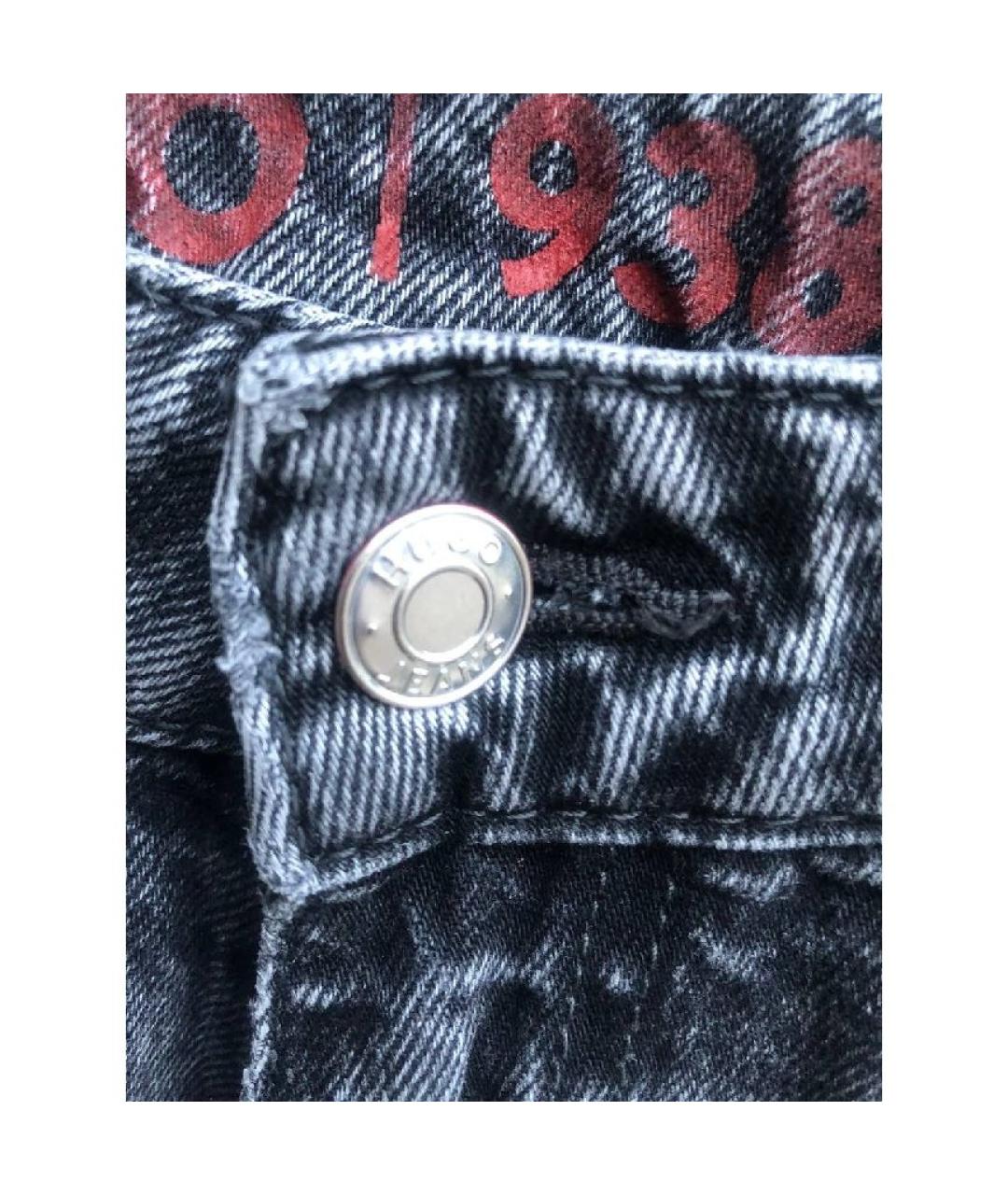 HUGO BOSS Антрацитовые хлопко-эластановые прямые джинсы, фото 5