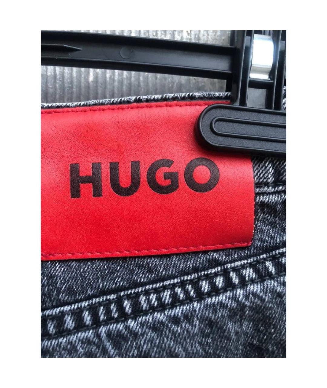 HUGO BOSS Антрацитовые хлопко-эластановые прямые джинсы, фото 4