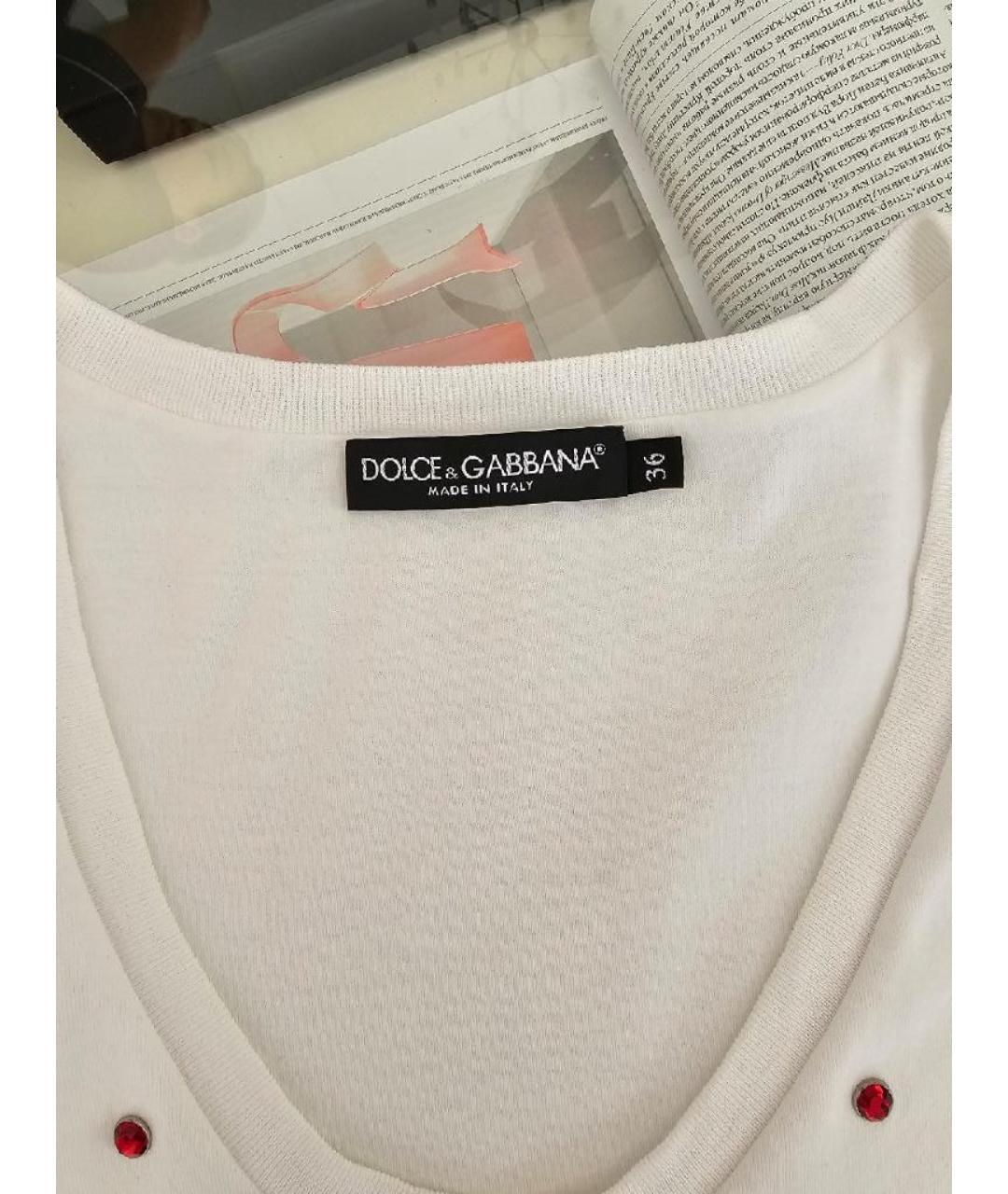 DOLCE&GABBANA Белая хлопковая футболка, фото 3