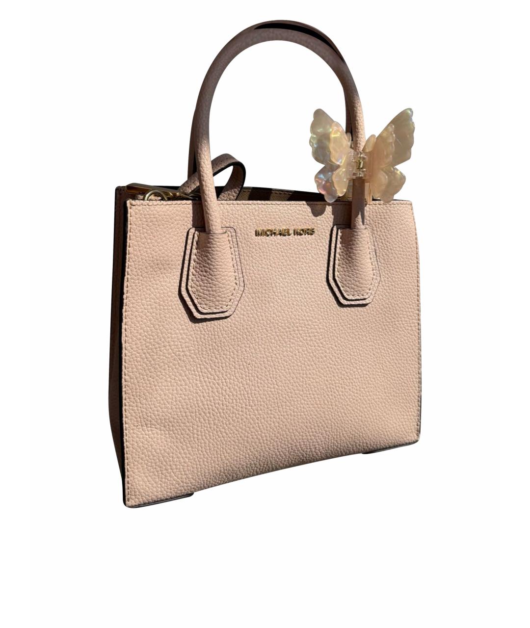 MICHAEL KORS Бежевая кожаная сумка с короткими ручками, фото 1