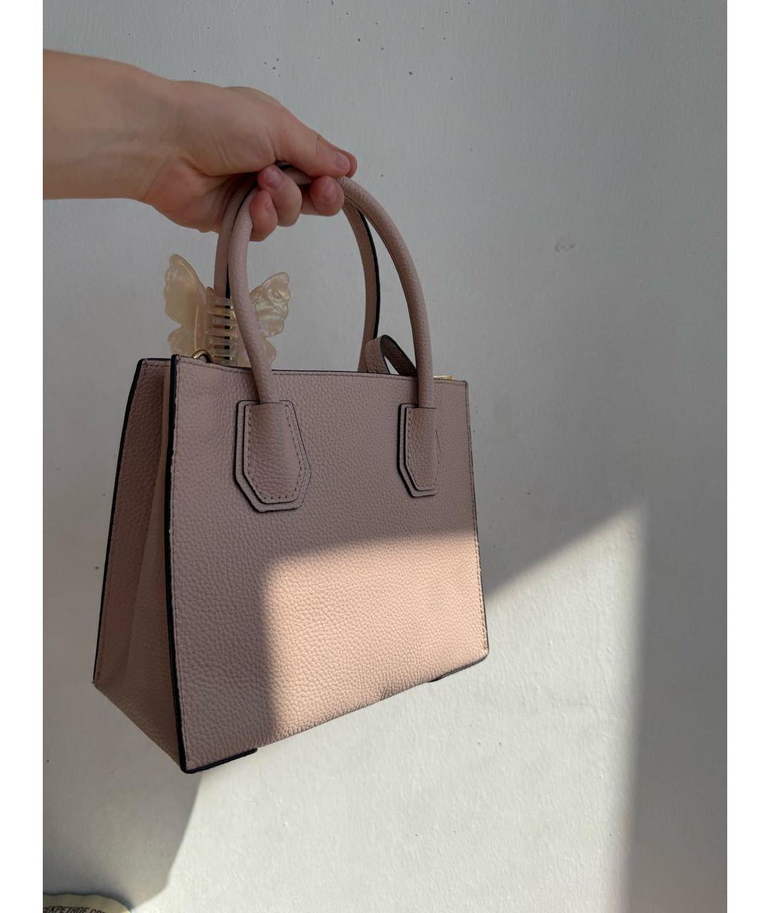 MICHAEL KORS Бежевая кожаная сумка с короткими ручками, фото 5