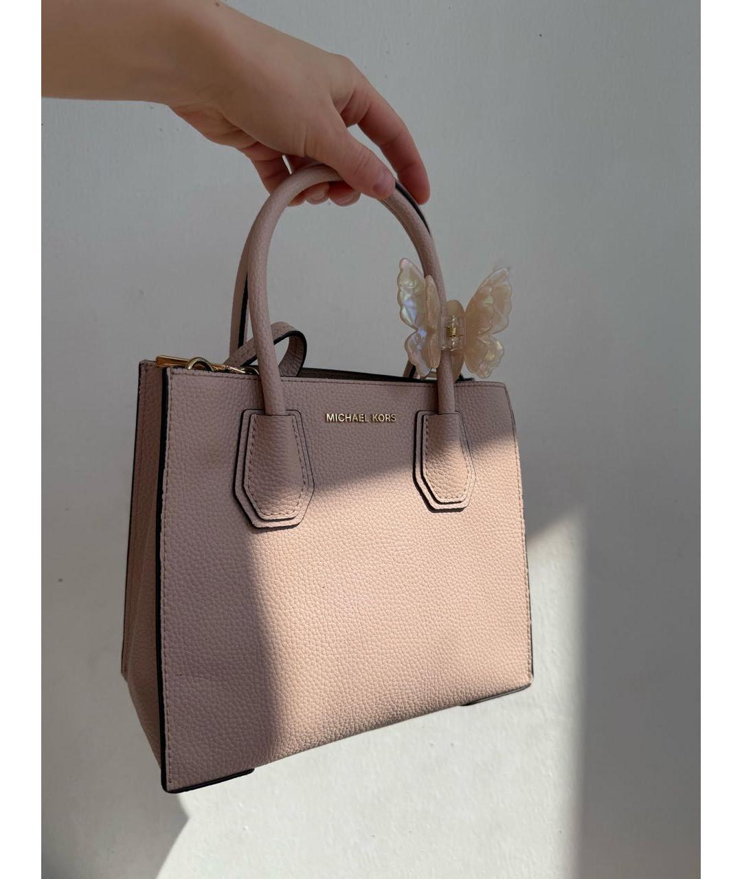 MICHAEL KORS Бежевая кожаная сумка с короткими ручками, фото 2