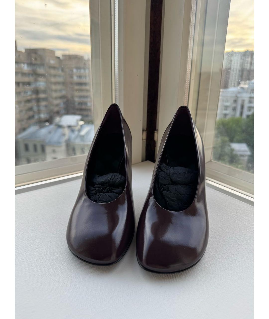 BURBERRY Бордовые кожаные туфли, фото 2
