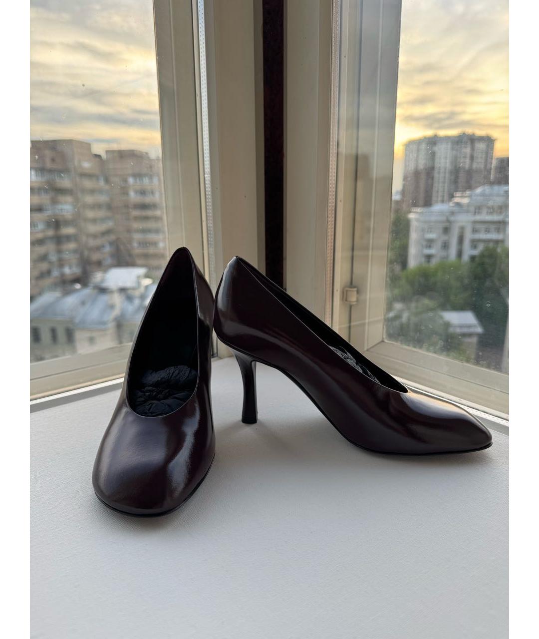 BURBERRY Бордовые кожаные туфли, фото 6